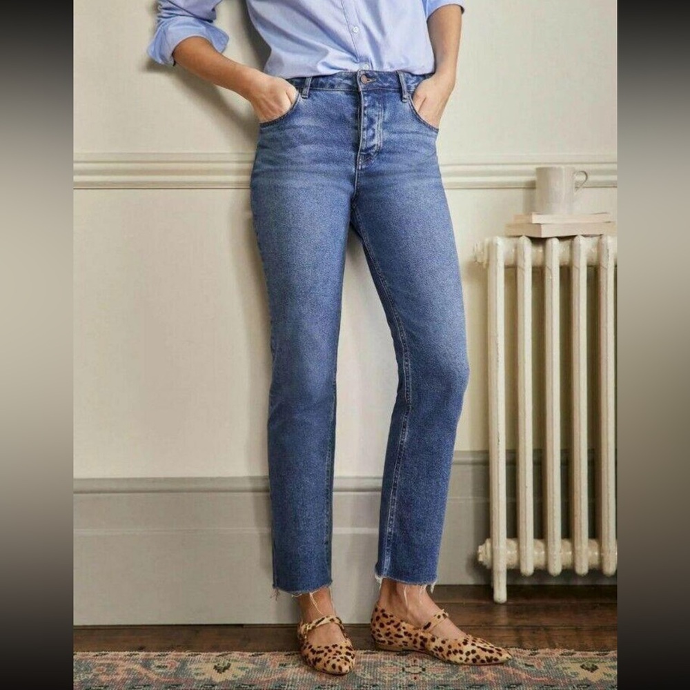 Boden Relaxed Straight Jeans Mid Vintage T0369 Size US 12L UK 16L